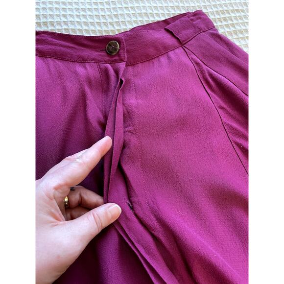 Broadway & Broome Madewell A Line Berry/Purple Button Front Midi Skirt Sz 0 - Picture 6 of 10